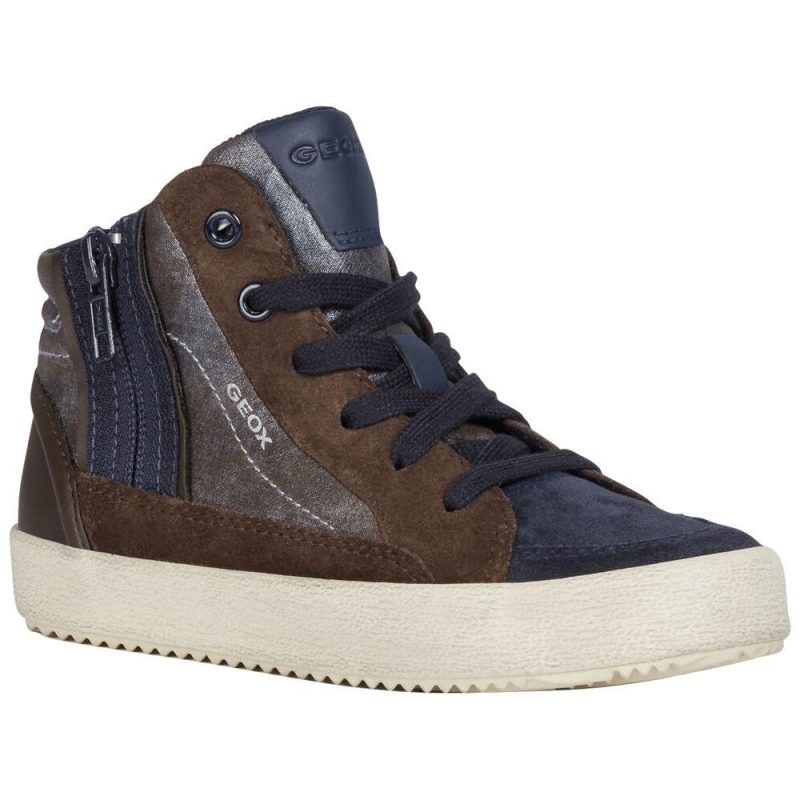 geox boys alonisso brownnavy suede hi sizes 36 37 918242 330174