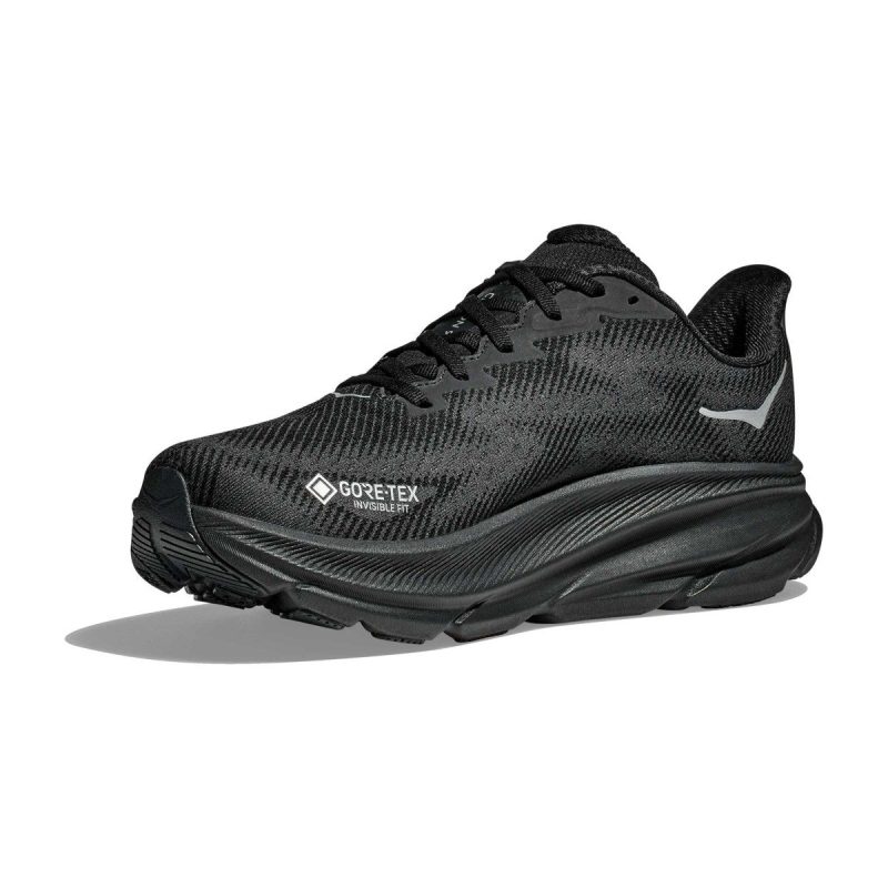 hoka mens clifton 9 blackblack gore tex 10035917 tip top shoes of new york 168536