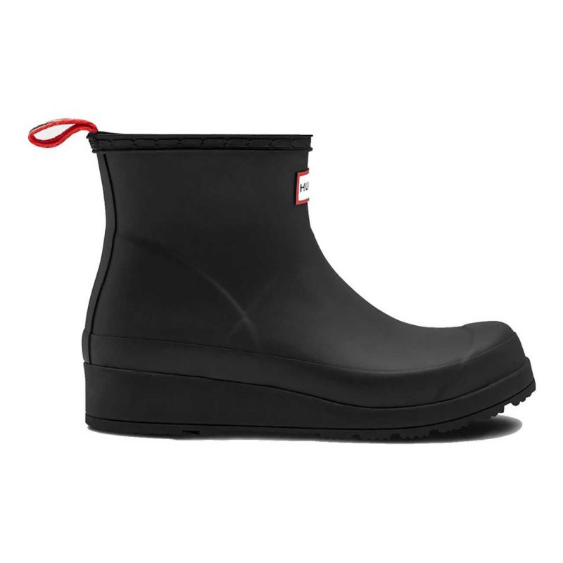 hunter womens original play short rain boots black 864758 893530