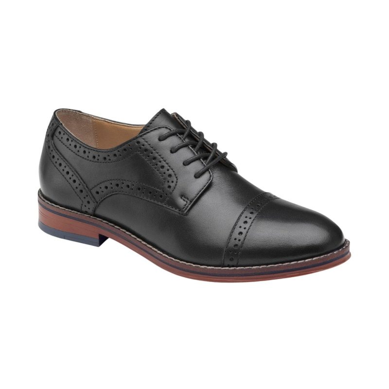 johnston murphy boys grade school upton conard cap toe black 1091591 tip top shoes of new york 740306