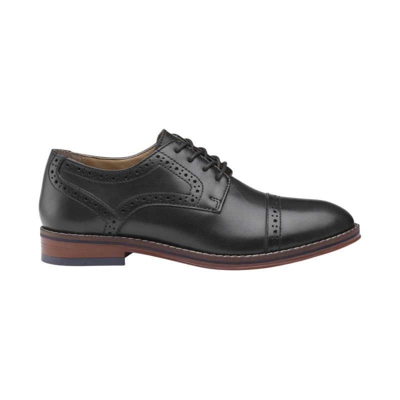 johnston murphy boys grade school upton conard cap toe black 1091591 tip top shoes of new york 782722