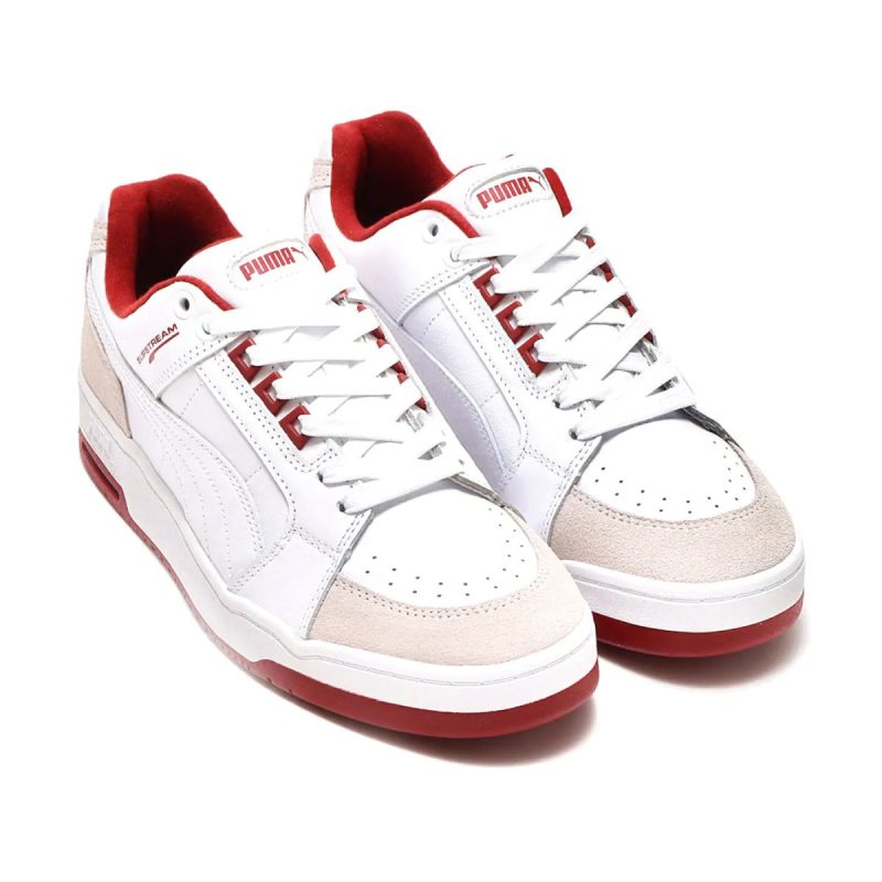 puma mens slipstream lo whiteburgundy 10016685 215407