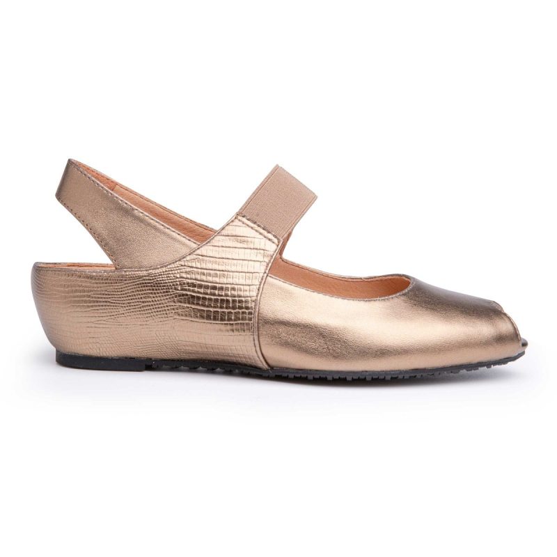 yes womens paula bronze metallic 3014798 tip top shoes of new york 904373